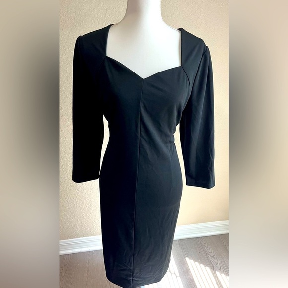 Retro Black Stretch Jersey Bodycon Dress in Plus Size - Picture 5 of 5